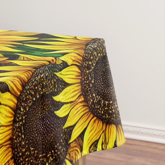 Sunny Large Sunflowers Pattern   Tablecloth (In Situ)