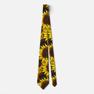 Sunny Large Sunflowers Pattern  Tie