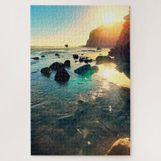 Sunny Late Afternoon Surfer At The Beach Photo Jigsaw Puzzle
