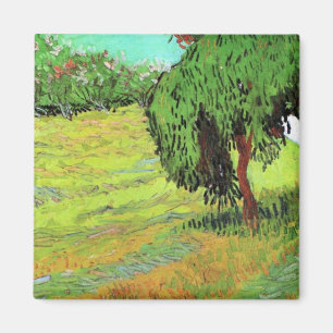 Sunny Lawn in a Public Park by Vincent van Gogh Magnet