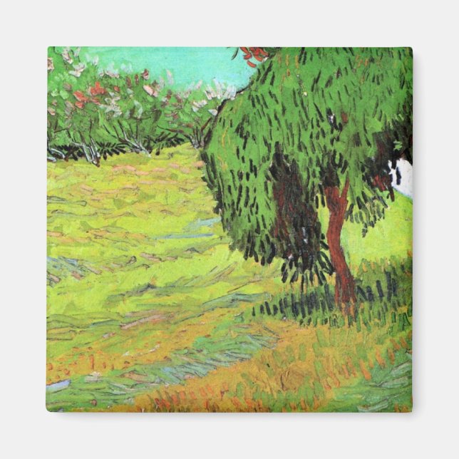 Sunny Lawn in a Public Park by Vincent van Gogh Magnet (Front)
