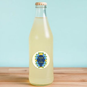 Sunny Lemon Floral Wedding Classic Round Sticker