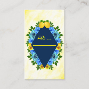 Sunny Lemon Floral Wedding Place Card