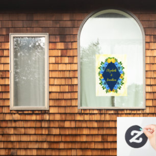 Sunny Lemon Floral Wedding Window Cling
