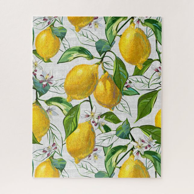 Sunny Lemon Tree - White - Jigsaw Puzzle (Vertical)