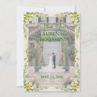 Sunny Lemon Wedding Thank You Card