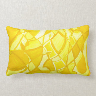 Sunny Lemon Yellow Abstract Modern Art PIllow