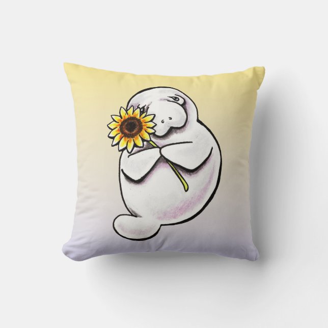 Sunny Manatee Off-Leash Art™ Cushion (Front)