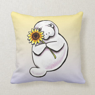 Sunny Manatee Off-Leash Art™ Cushion