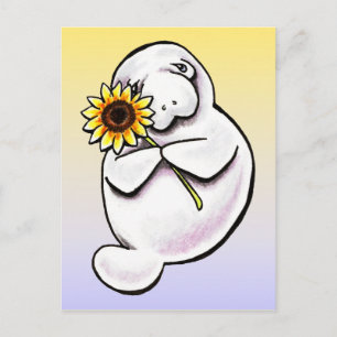 Sunny Manatee Off-Leash Art™ Postcard