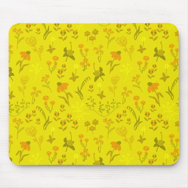 Sunny meadow flowers mouse mat (Front)