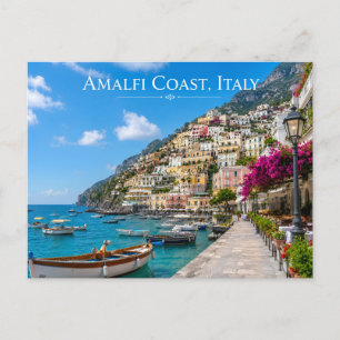 Sunny Mediterranean Seaside Village Postcard