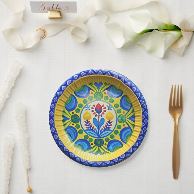 Sunny Mediterranean Vibes Paper Plate (Wedding)