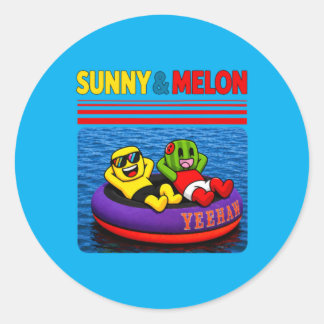 Sunny Melon Kids Design Classic Round Sticker