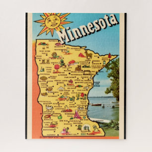 Sunny Minnesota Map 16x20 Jigsaw Puzzle