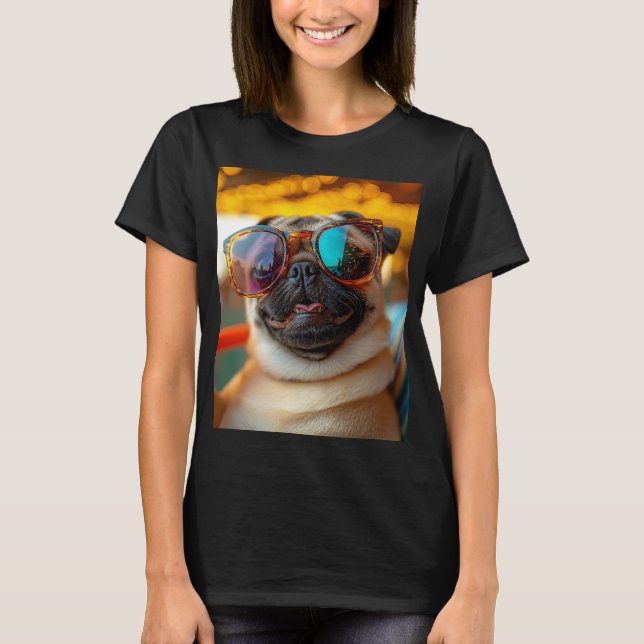 Sunny Mops on the beach T-Shirt (Front)