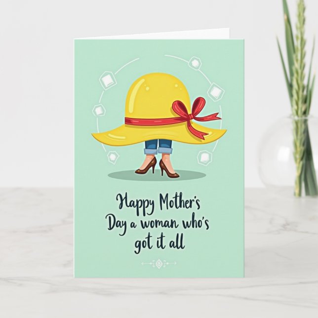 Sunny Mothers Day Hat Card (Front)
