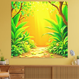 Sunny Nature Path Art Canvas Print