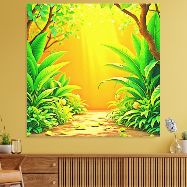 Sunny Nature Path Art Canvas Print (Insitu(LivingRoom))