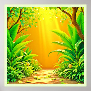 Sunny Nature Path Art Poster