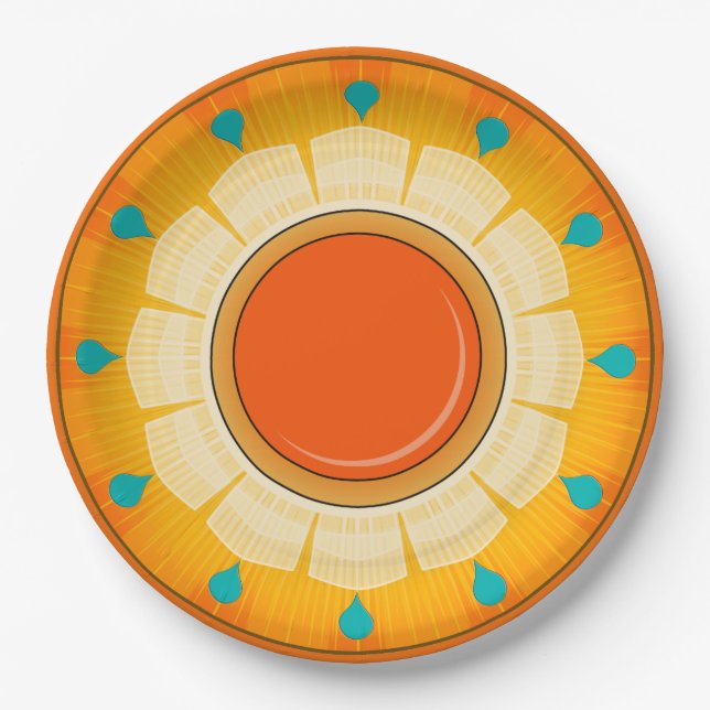 Sunny Navajo Day Paper Plate (Front)