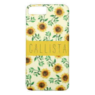 Sunny Neon Pastel Yellow Sunflowers Leaves Pattern Case-Mate iPhone Case
