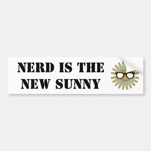 Sunny Nerd Glasses + your backgr. & ideas Bumper Sticker (Front)