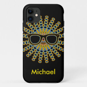 Sunny Nerd Glasses + your backgr. & ideas iPhone 11 Case