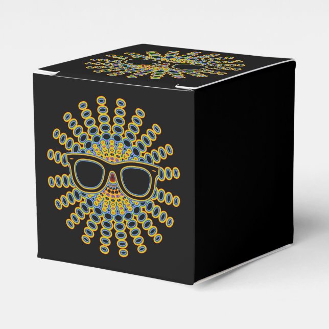 Sunny Nerd Glasses + your backgr. & ideas Favour Box (Front Side)