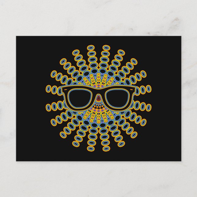 Sunny Nerd Glasses + your backgr. & ideas Postcard (Front)