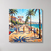 Sunny Nice Riviera Promenade Canvas Art
