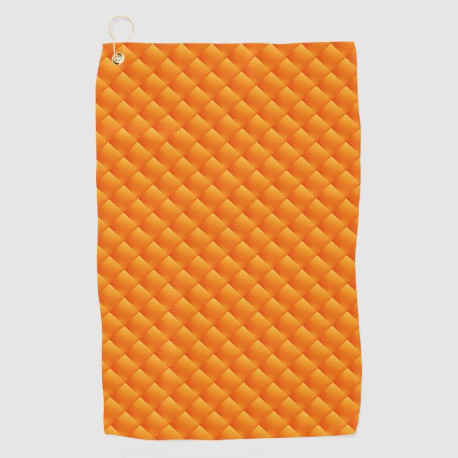 Sunny  Orange Vintage Kaleidoscope   Golf Towels (Front)