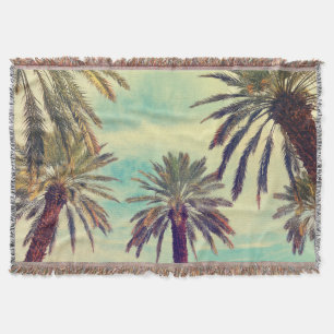 Sunny Palm Plantation: Cultivated Oasis. Throw Blanket