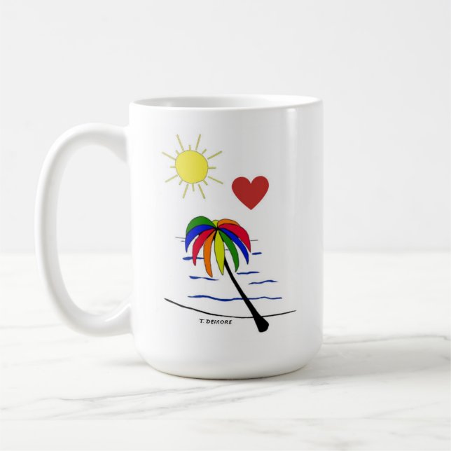 Sunny Palm Tree Coffee Mug (Left)