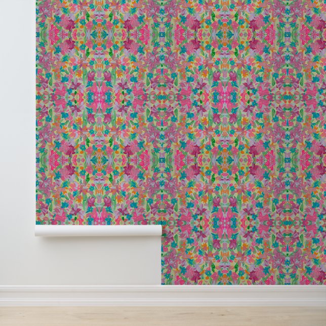 Sunny Pastel Floral Peel & Stick Wallpaper (Application)