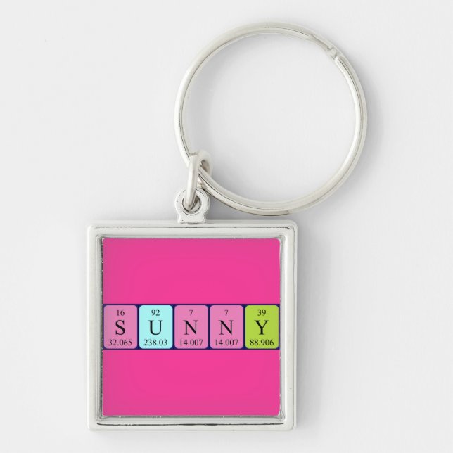 Sunny periodic table name keyring (Front)