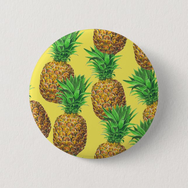 Sunny pineapples 6 cm round badge (Front)