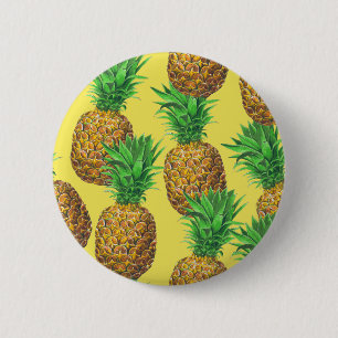 Sunny pineapples 6 cm round badge