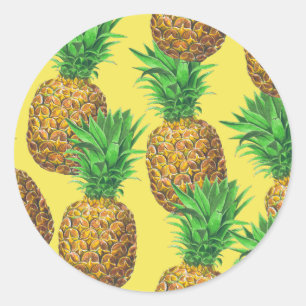 Sunny pineapples classic round sticker