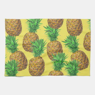Sunny pineapples tea towel
