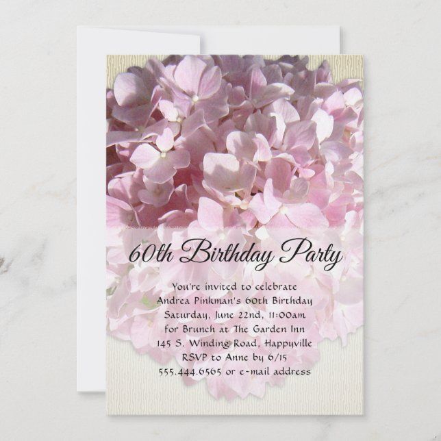 Sunny Pink Flower Special Birthday Party Invitation (Front)