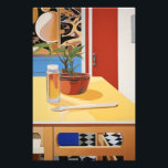 Sunny Pop Potted Plant Still Life Photo Print<br><div class="desc">A vibrant pop art painting of a potted plant on a table,  blending photorealism and Tom Wesselmann’s playful style. Sunlit kitchen vibes meet bold,  contemporary design.</div>