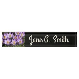 Sunny Purple Crocuses Nameplate