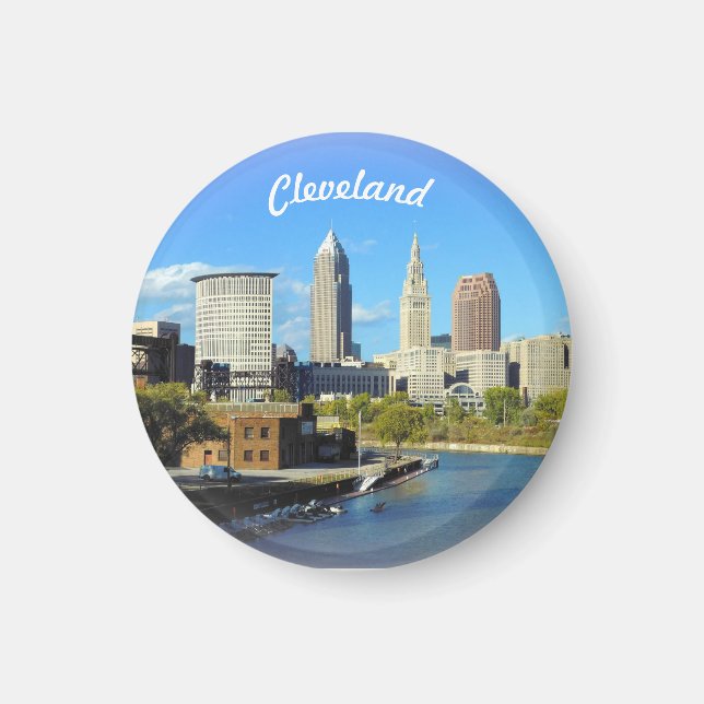 Sunny River View Cleveland Magnet (Front)