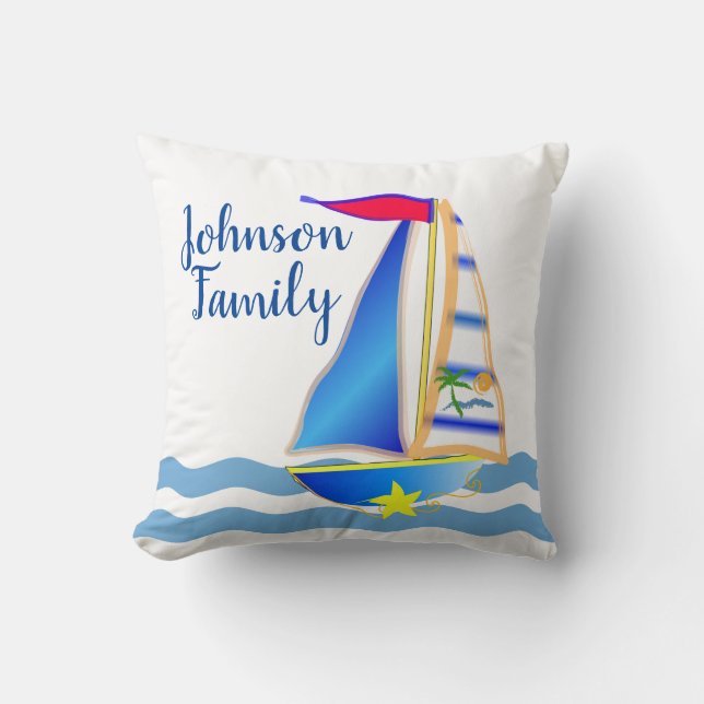 Sunny Sailing Day Custom Cushion (Front)