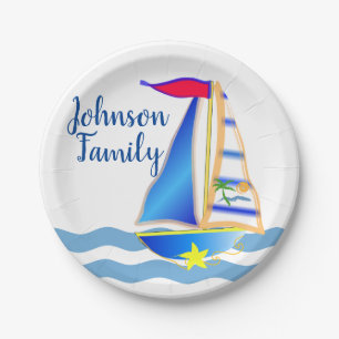 Sunny Sailing Day Custom Paper Plate