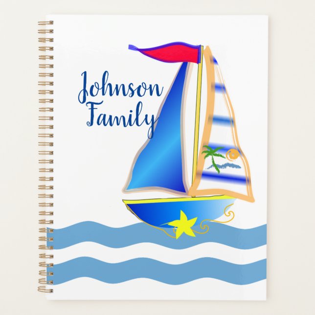 Sunny Sailing Day Custom Planner (Front)