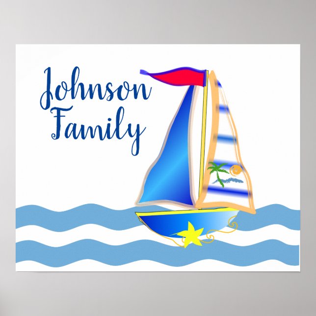 Sunny Sailing Day Custom Poster (Front)