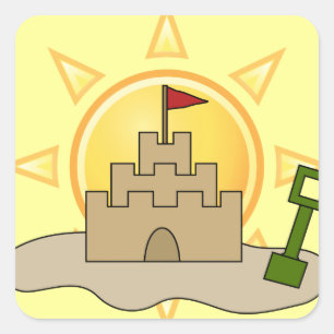 Sunny Sandcastle Square Sticker