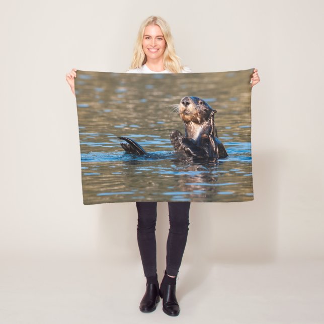 Sunny Sea Otter Fleece Blanket (In Situ)